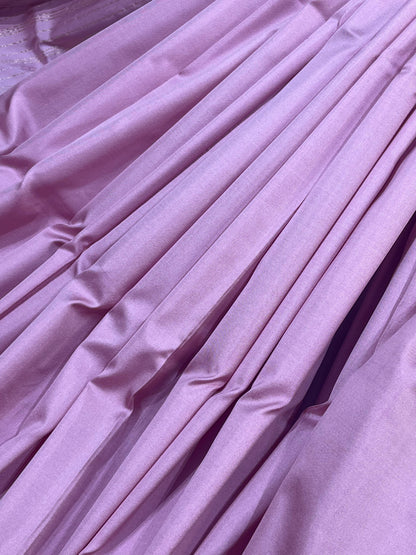 LAVENDER PINK SILK PURE HANDLOOM BANARASI SAREE