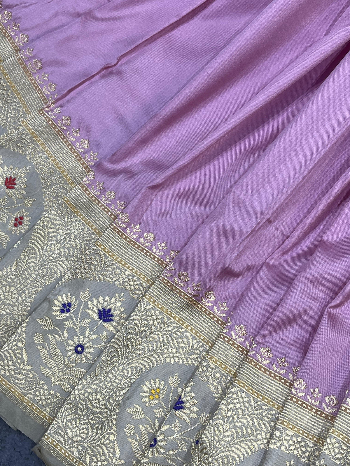 LAVENDER PINK SILK PURE HANDLOOM BANARASI SAREE