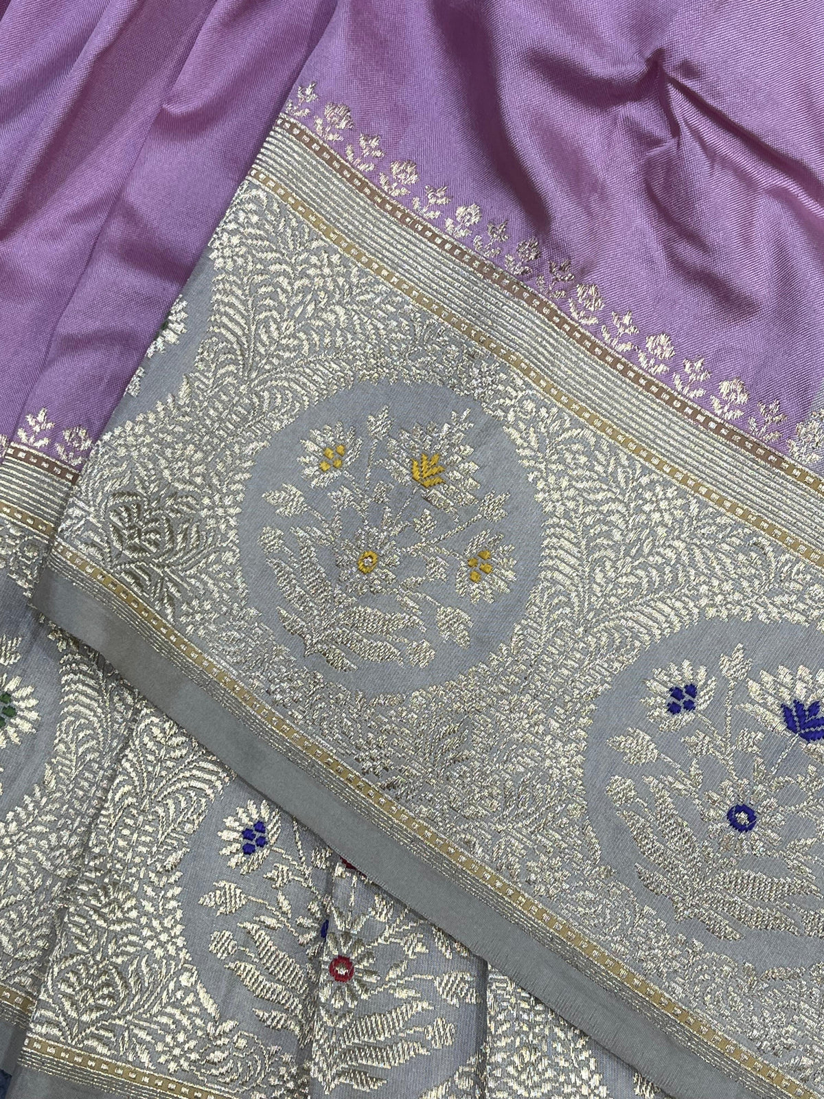 LAVENDER PINK SILK PURE HANDLOOM BANARASI SAREE
