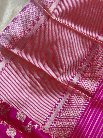 IVORY TISSUE SILK PURE HANDLOOM BANARASI SAREE