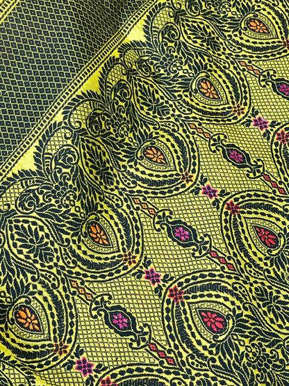 YELLOW SILK PURE HANDLOOM BANARASI SAREE