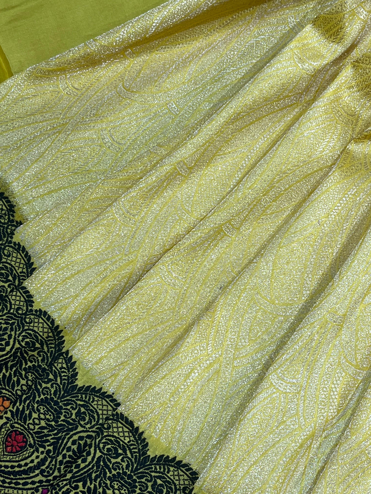 YELLOW SILK PURE HANDLOOM BANARASI SAREE