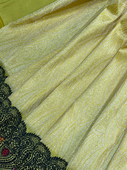 YELLOW SILK PURE HANDLOOM BANARASI SAREE