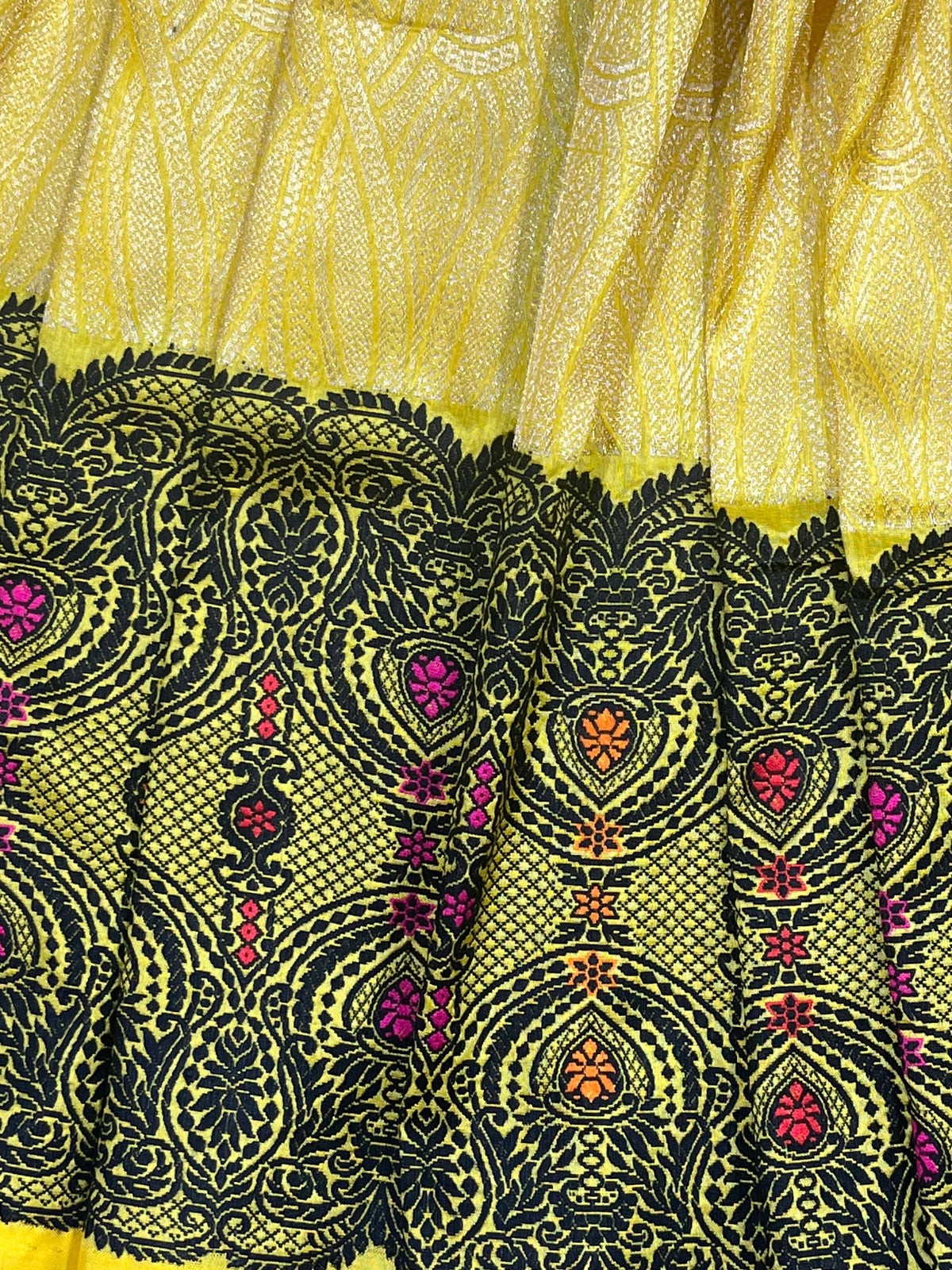 YELLOW SILK PURE HANDLOOM BANARASI SAREE