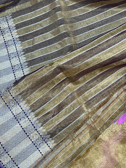 ANTIQUE GILD TISSUE RANGCART PURE HANDLOOM BANARASI SAREE