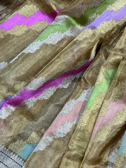 ANTIQUE GILD TISSUE RANGCART PURE HANDLOOM BANARASI SAREE
