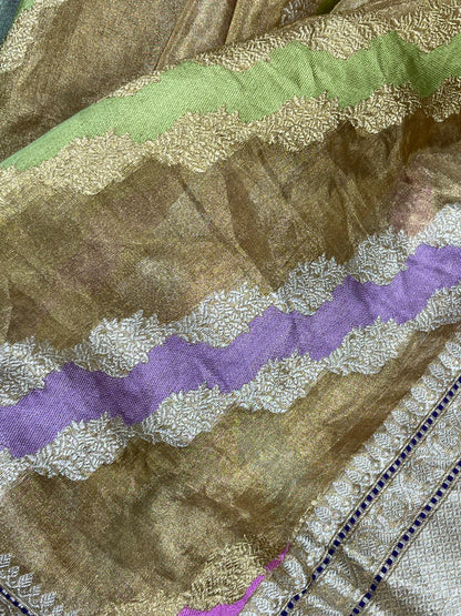 ANTIQUE GILD TISSUE RANGCART PURE HANDLOOM BANARASI SAREE