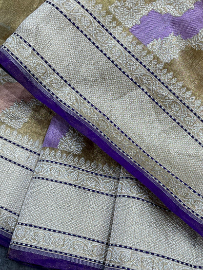 ANTIQUE GILD TISSUE RANGCART PURE HANDLOOM BANARASI SAREE