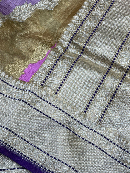 ANTIQUE GILD TISSUE RANGCART PURE HANDLOOM BANARASI SAREE