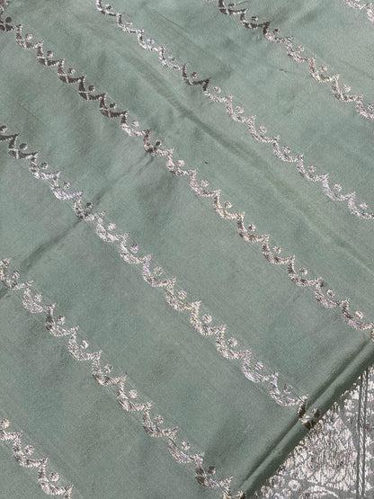 SAGE GREEN SILK PURE HANDLOOM BANARASI SAREE