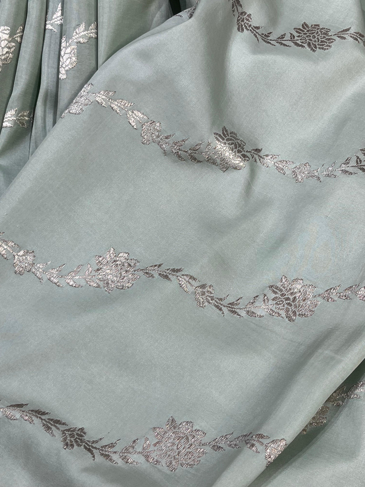 SAGE GREEN SILK PURE HANDLOOM BANARASI SAREE