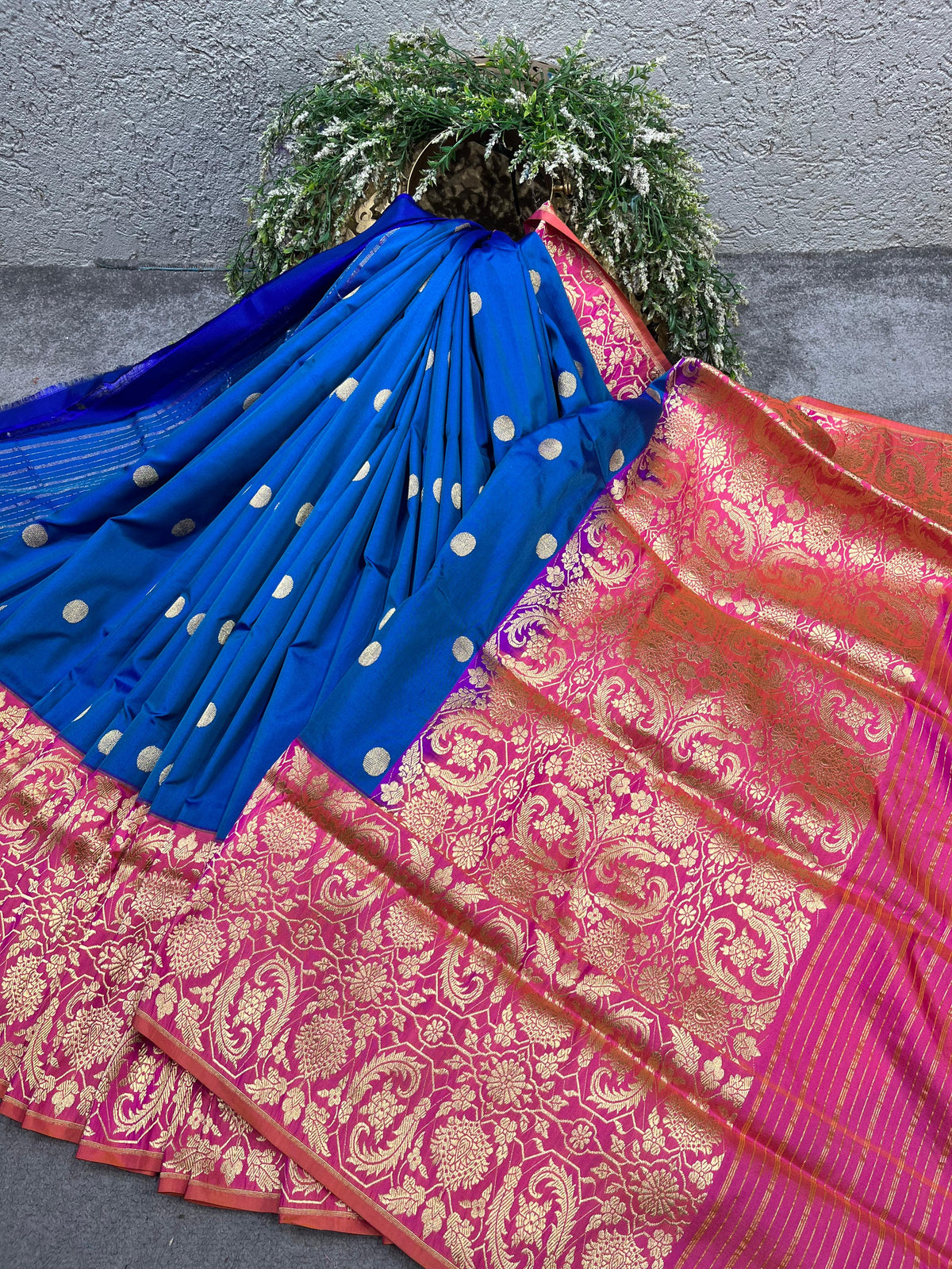 ROYAL BLUE SILK PURE HANDLOOM BANARASI SAREE