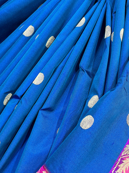 ROYAL BLUE SILK PURE HANDLOOM BANARASI SAREE
