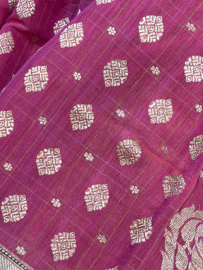 PINK COTTON PURE HANDLOOM BANARASI SAREE