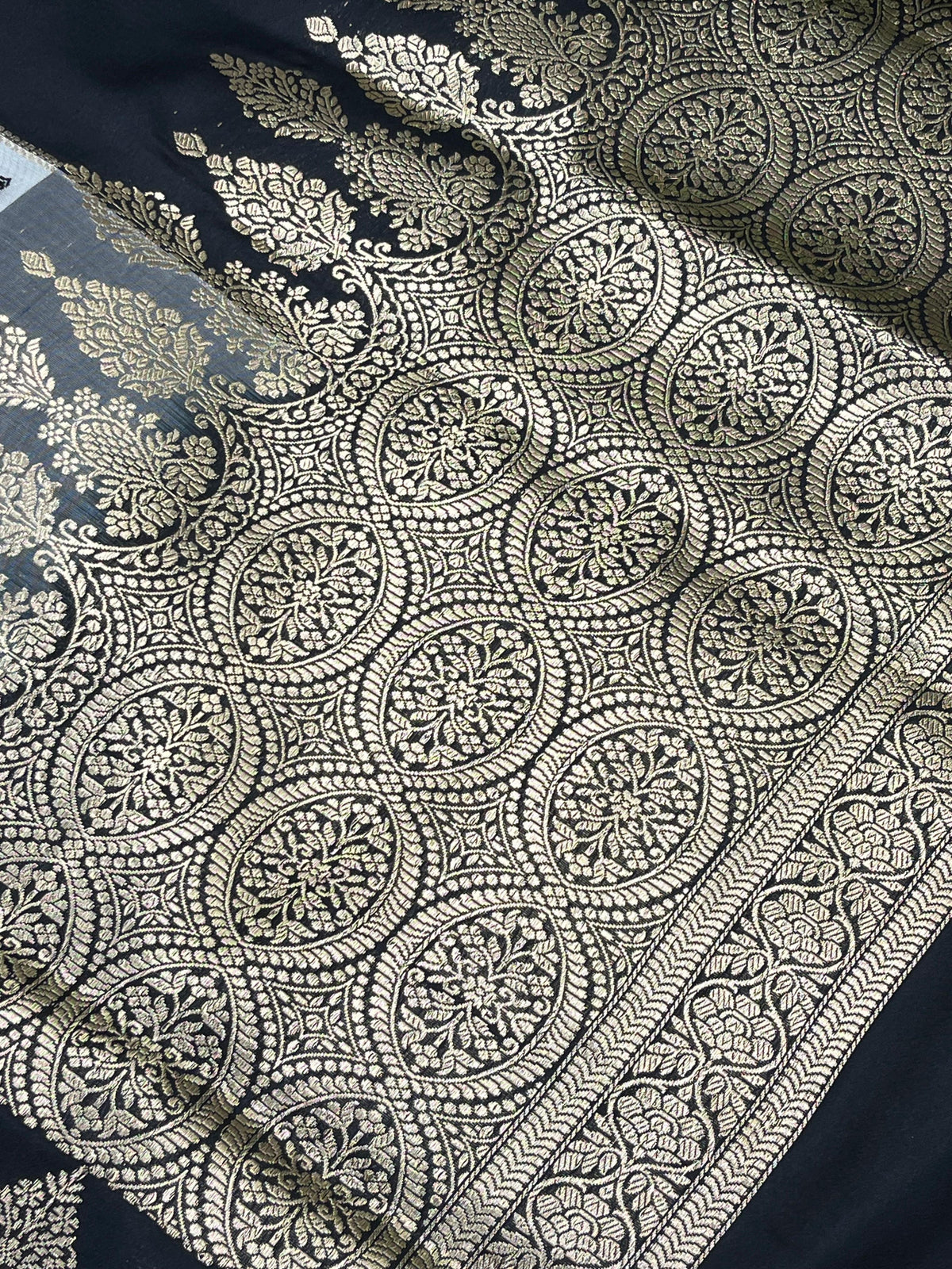 BLACK SILK PURE HANDLOOM BANARASI SAREE