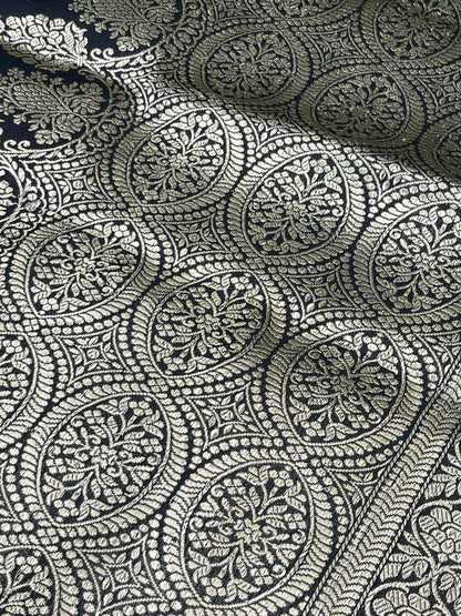 BLACK SILK PURE HANDLOOM BANARASI SAREE