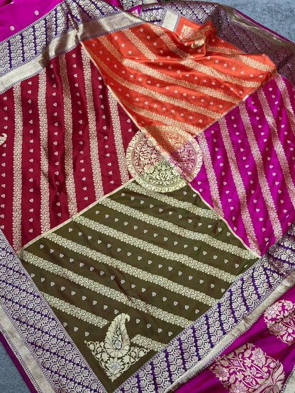 MAJENTA PINK SILK PURE HANDLOOM BANARASI SARER