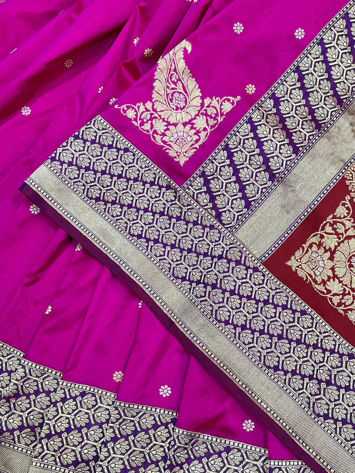 MAJENTA PINK SILK PURE HANDLOOM BANARASI SARER