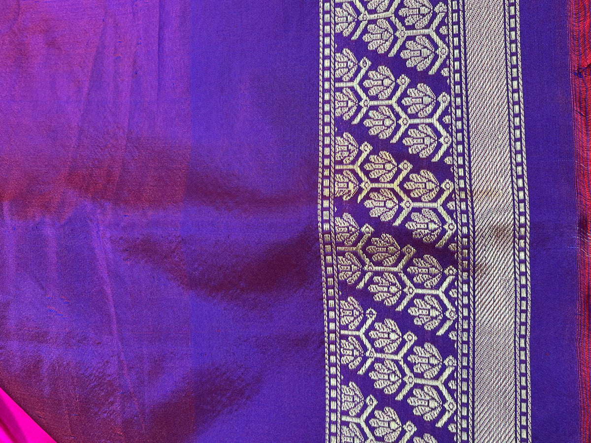 MAJENTA PINK SILK PURE HANDLOOM BANARASI SARER