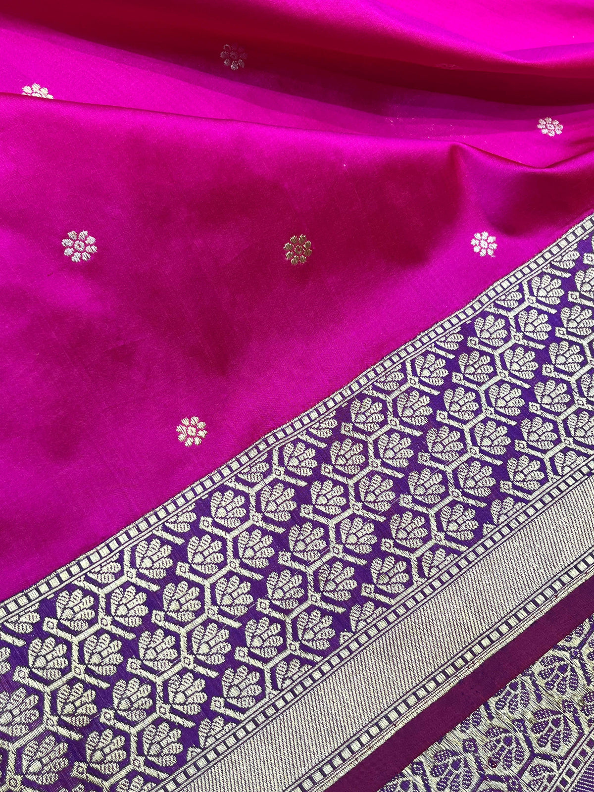 MAJENTA PINK SILK PURE HANDLOOM BANARASI SARER