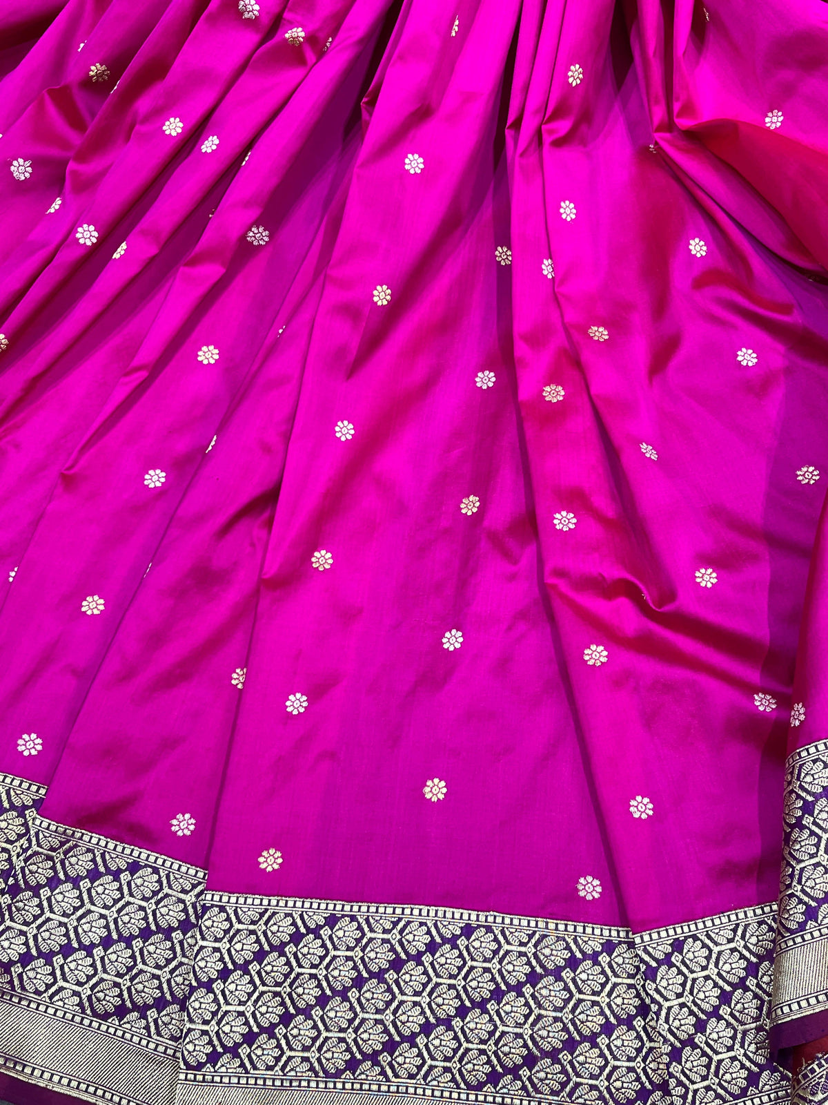 MAJENTA PINK SILK PURE HANDLOOM BANARASI SARER