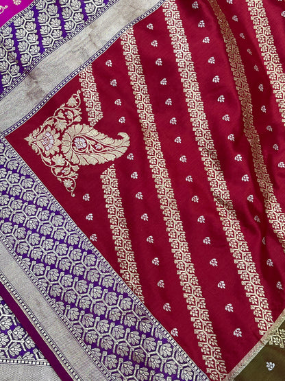 MAJENTA PINK SILK PURE HANDLOOM BANARASI SARER