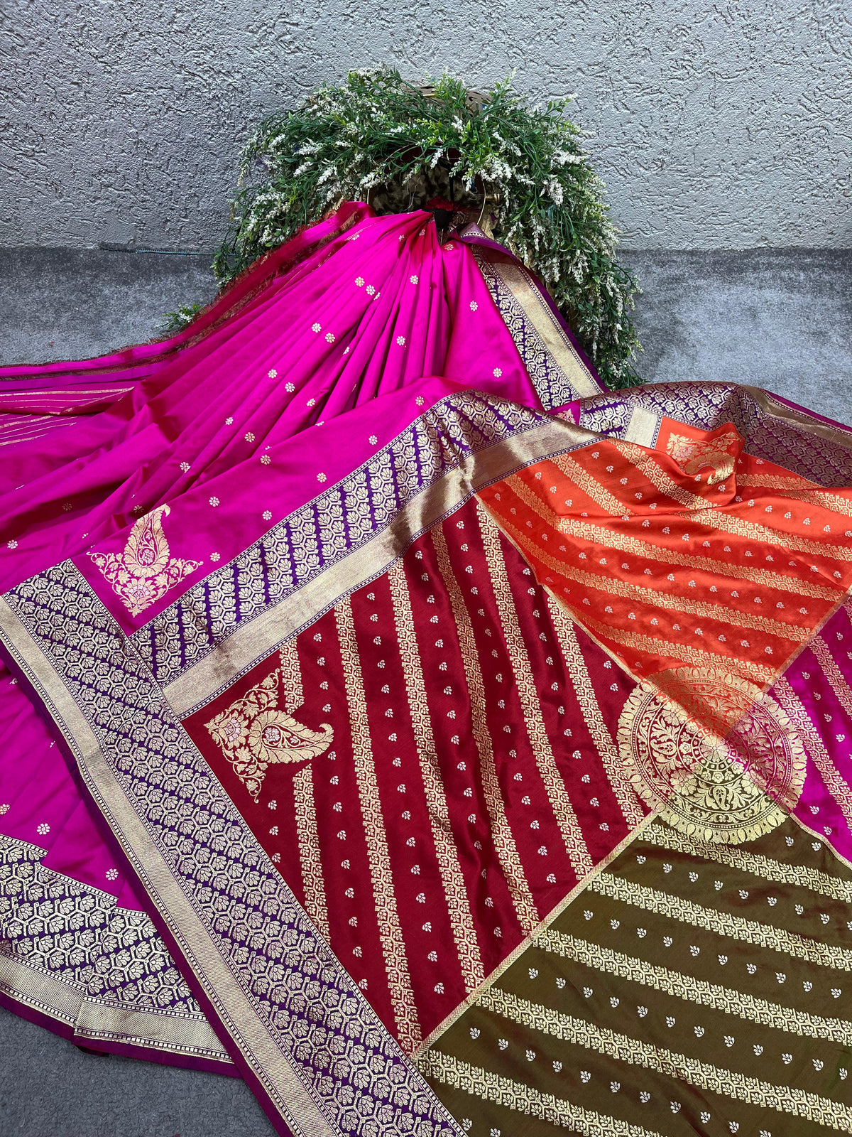 MAJENTA PINK SILK PURE HANDLOOM BANARASI SARER