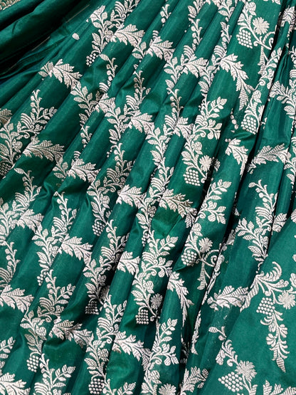 GREEN SILK PURE HANDLOOM BANARASI SAREE