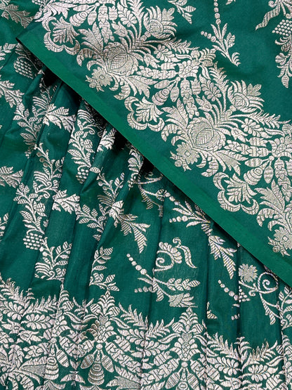 GREEN SILK PURE HANDLOOM BANARASI SAREE