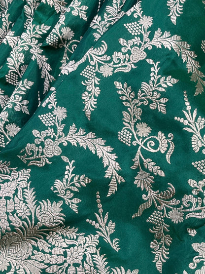 GREEN SILK PURE HANDLOOM BANARASI SAREE