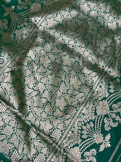 GREEN SILK PURE HANDLOOM BANARASI SAREE
