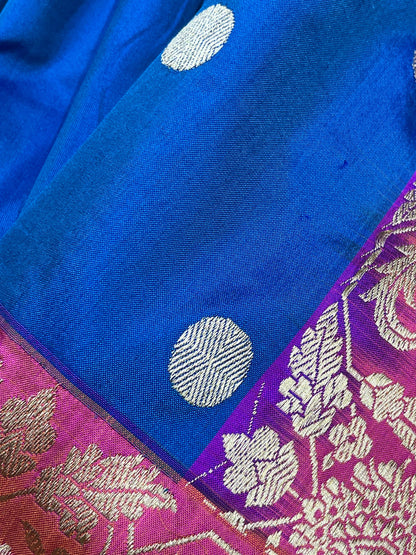ROYAL BLUE SILK PURE HANDLOOM BANARASI SAREE