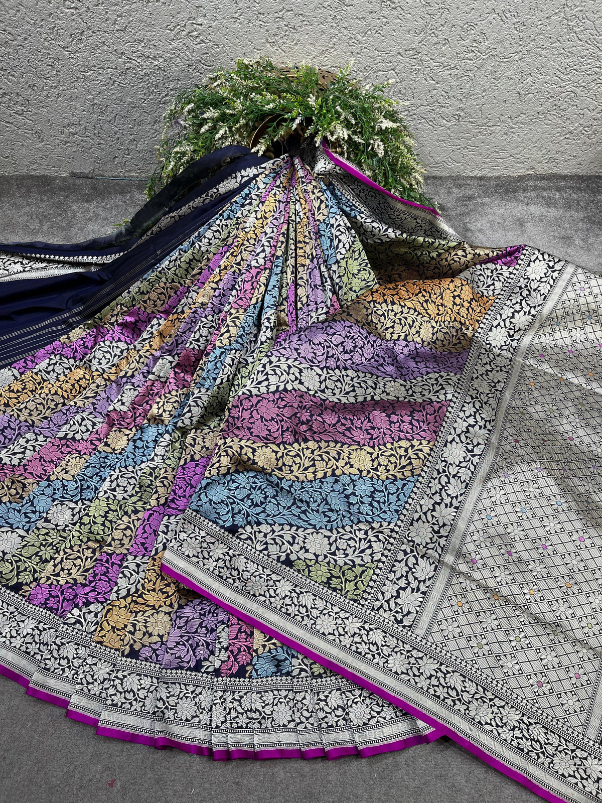 DEEP BLUE RANGCART SILK PURE HANDLOOM BANARASI SAREE
