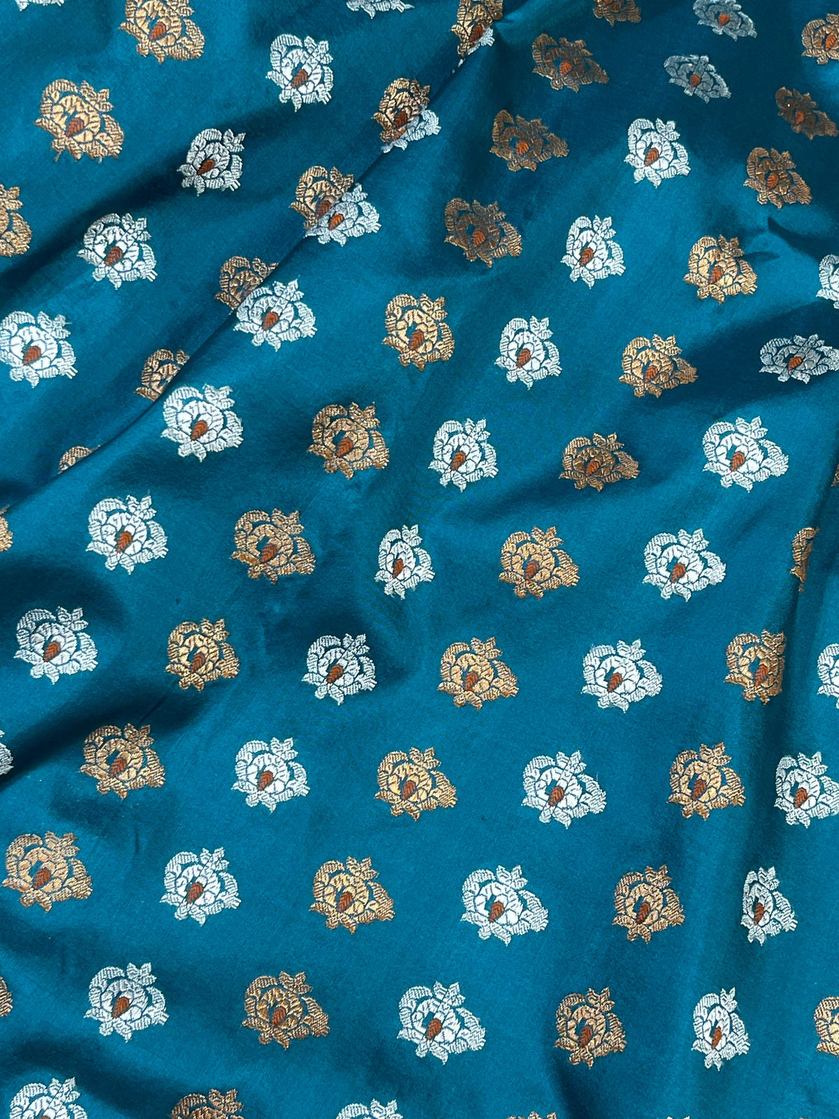 PEACOCK BLUE SILK PURE HANDLOOM BANARASI SAREE