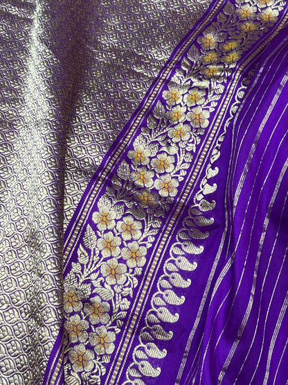PEACOCK BLUE SILK PURE HANDLOOM BANARASI SAREE