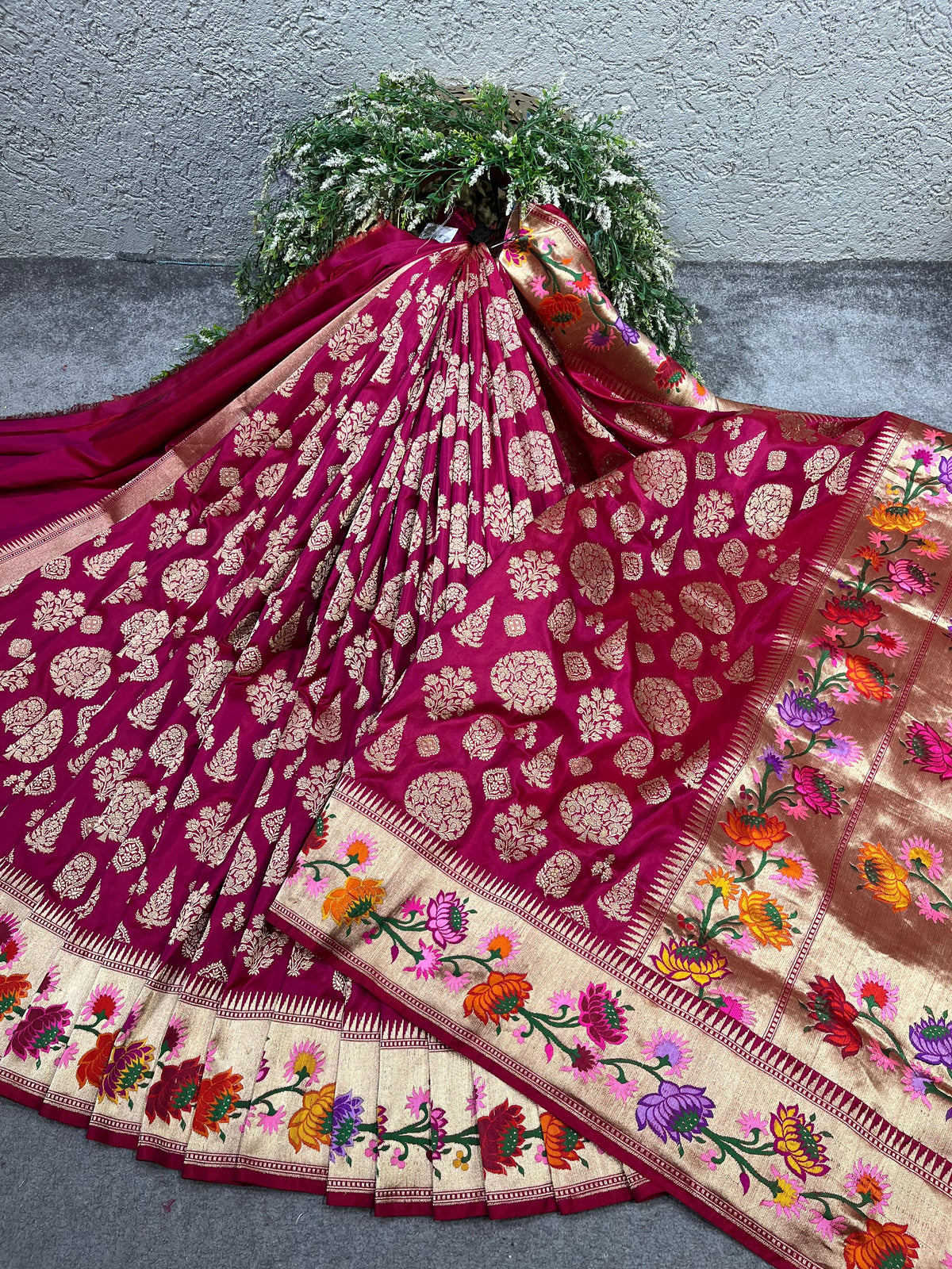 MAJENTA PINK SILK PURE HANDLOOM BANARASI SAREE