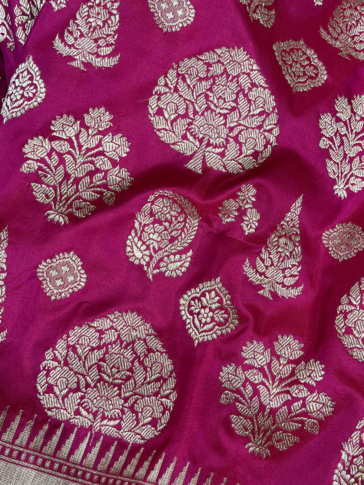 MAJENTA PINK SILK PURE HANDLOOM BANARASI SAREE
