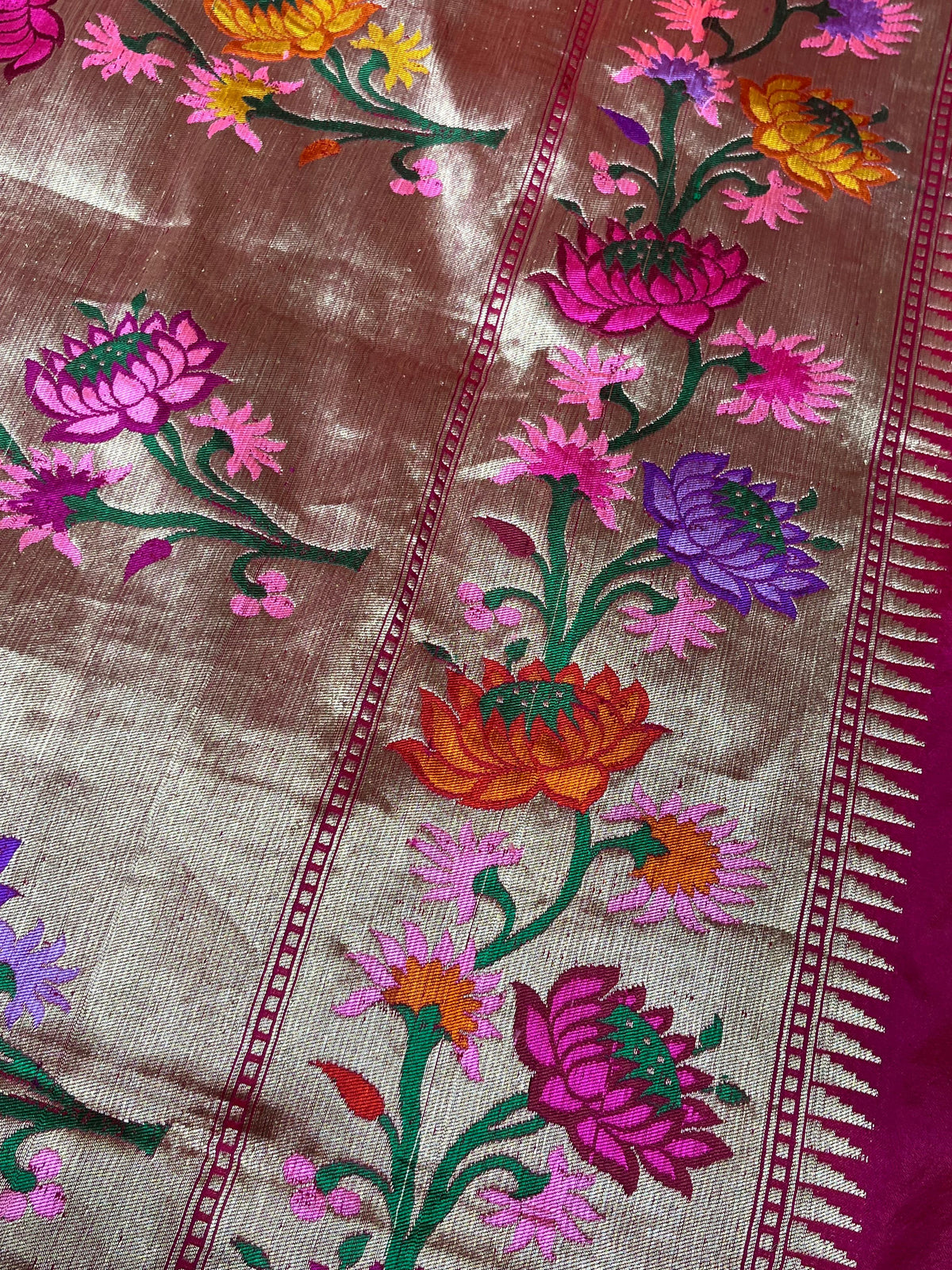 MAJENTA PINK SILK PURE HANDLOOM BANARASI SAREE