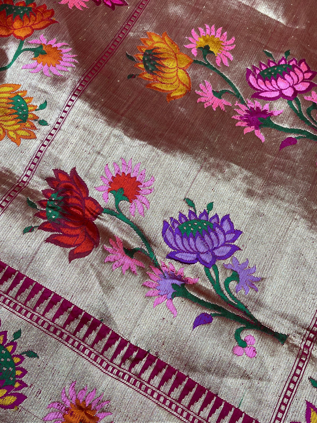 MAJENTA PINK SILK PURE HANDLOOM BANARASI SAREE