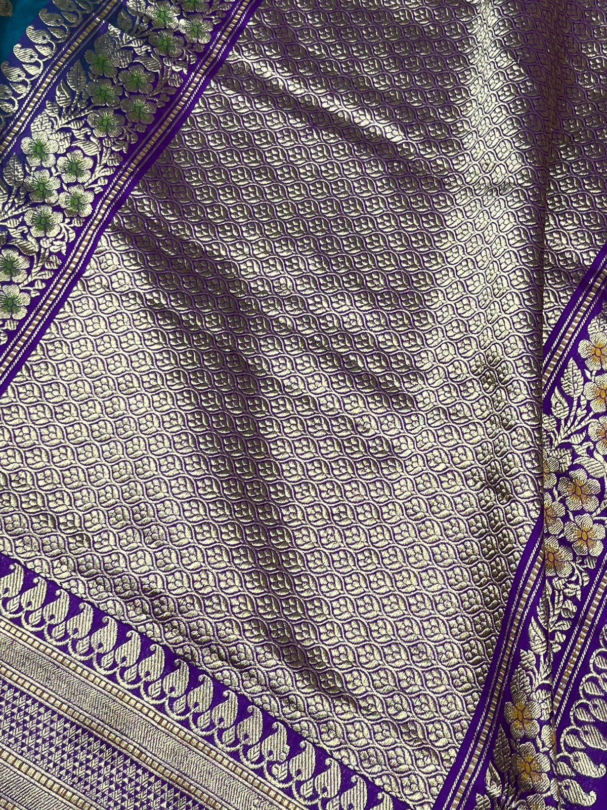 PEACOCK BLUE SILK PURE HANDLOOM BANARASI SAREE