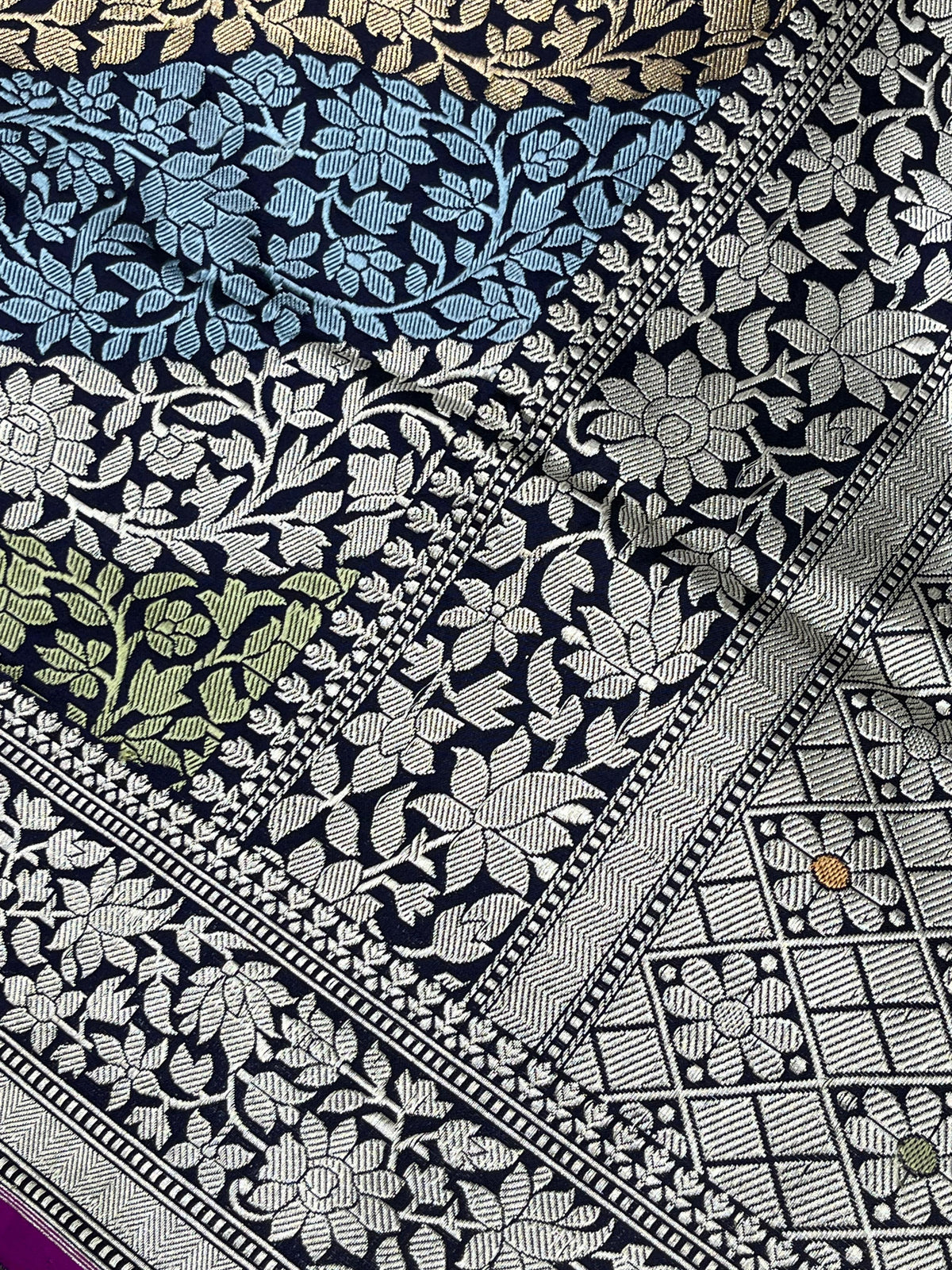 DEEP BLUE RANGCART SILK PURE HANDLOOM BANARASI SAREE
