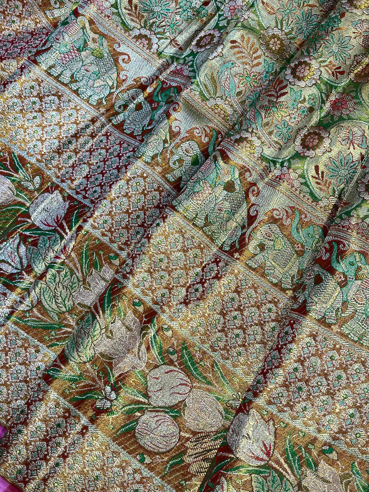 MULTICOLOUR TISSUE PURE HANDLOOM KANJIVARAM SAREE