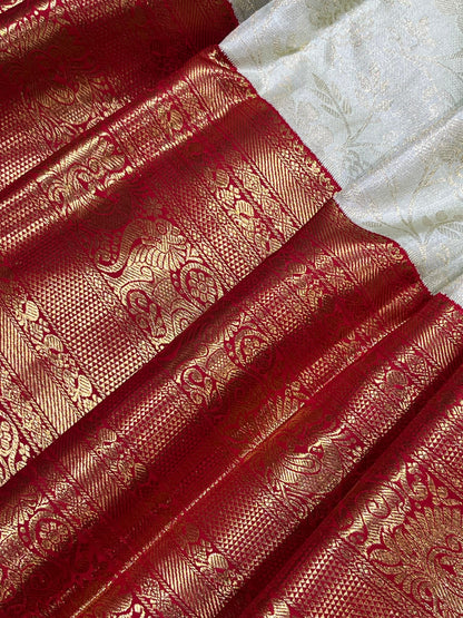 PISTA GREEN SILK PURE HANDLOOM KANJIVARAM SAREE