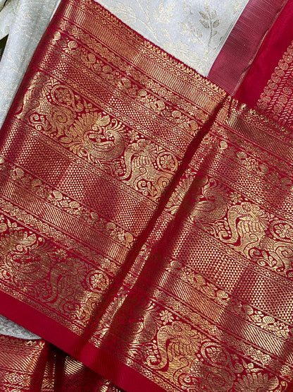 PISTA GREEN SILK PURE HANDLOOM KANJIVARAM SAREE