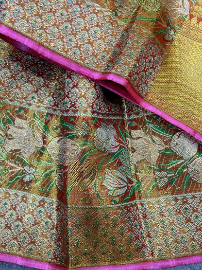MULTICOLOUR TISSUE PURE HANDLOOM KANJIVARAM SAREE