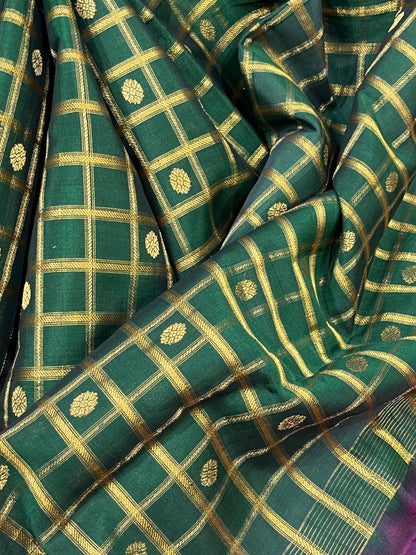 GREEN SICO PURE HANDLOOM KANJIVARAM SAREE