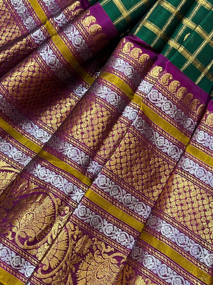 GREEN SICO PURE HANDLOOM KANJIVARAM SAREE