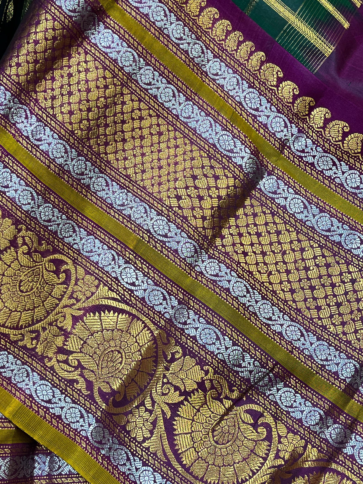 GREEN SICO PURE HANDLOOM KANJIVARAM SAREE