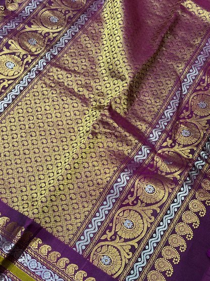 GREEN SICO PURE HANDLOOM KANJIVARAM SAREE