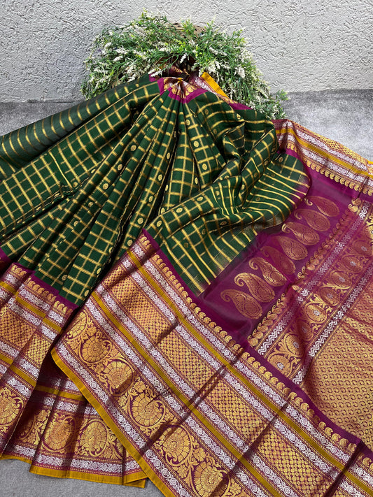GREEN SICO PURE HANDLOOM KANJIVARAM SAREE